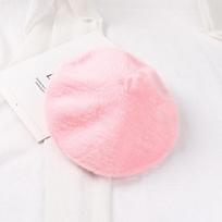 Solid Color French Beret Hat Soft Painter Beret Hat Elegant Newsboy Beanie Hat  For Women rožinė