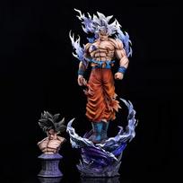 42cm Dragon Ball Ultra Instinct Goku Large Size PVC Figure Replaceable Double Head Statue Collectible Anime Model Toy Decor Gift brown