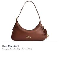 COACH Ella karvės odos peties rankinė Maža moteriška ruda CDY38-IMR1W One Size 1 brown