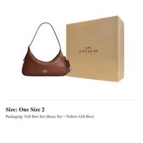 COACH Ella karvės odos peties rankinė Maža moteriška ruda CDY38-IMR1W One Size 2 beige