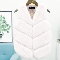 Vaikų Mergaičių Kailinė Liemenė Ruduo Žiema Mada Stora Šilta Liemenė Vaikų Viršutinė Apranga Mergaitė Kalėdos 140cm white