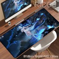 HD Anime Girls Gamer Wuthering Waves The Shorekeeper XXL Large Mouse Pad Nonslip Keyboard Desk Mat Mouse pad PC Accessories Mat 30x80x0.2cm blue