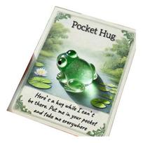 Pocket Hug Animal Resin Mini Animal Pocket Hug Token with Card Emotional Support Turtle Miniature Encouragement Gift for Christmas Birthday A gray