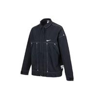 Nike Sportswear Swoosh Back Logo Polo Collar Drop Shoulder Woven Jacket 1 Women Jacket Black DM6204-010 XL black