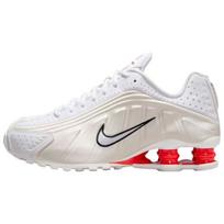 Nike Shox R4 Balti Fanto raudoni Moteriški sportbačiai AR3565-103 38 balta