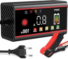 Akumuliatorių įkroviklis 12V 8A su LCD ekranu ir temperatūros kompensacija
