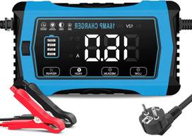 Automobilio akumuliatoriaus įkroviklis 12V/24V, 10A/16A, su LCD ekranu