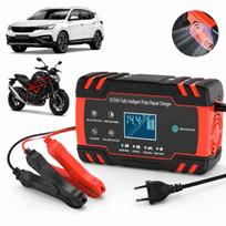 Akumuliatorių įkroviklis su LCD, 12V/24V, automatinis, su remonto funkcija