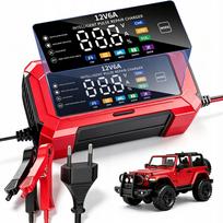 Akumuliatoriaus įkroviklis MOTO 12V 6A su LCD ekranu ir impulsine regeneracija