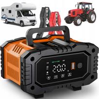 Automobilinis akumuliatoriaus įkroviklis su LCD ekranu, impulsine funkcija, 12V/24V, 10A