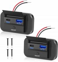 Automobilinis USB-C įkroviklis, 36W, 12V, 2 dalių komplektas