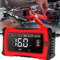 Akumuliatoriaus įkroviklis su LCD, 12V/24V, 16A, remonto funkcija