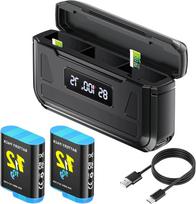 Atsarginė baterija su įkrovikliu ir LCD, 2000mAh, skirta HERO 12/11/10/9 Black
