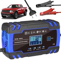 Akumuliatoriaus įkroviklis 12V/24V, 8A/4A su apsauga nuo perkaitimo automobiliams