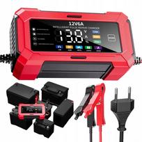 Akumuliatoriaus impulsinis lygintuvas su LCD ekranu, 12V, 6A, motociklams ir automobiliams