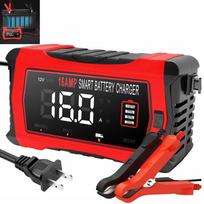 Akumuliatoriaus įkroviklis su LCD, 12V/24V, 16A, remonto funkcija