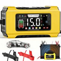 Automobilinis akumuliatoriaus įkroviklis 12V/24V AGM SLA, su LCD ekranu ir temperatūros funkcija