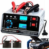 Automobilinis akumuliatorių įkroviklis 12V/24V 30A, tinkamas AGM, GEL, SLA, WET