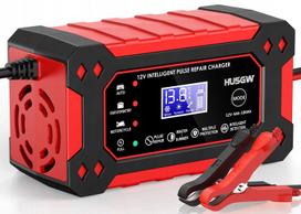 Automobilinis akumuliatoriaus įkroviklis HUSGW LCD 12V/24V PRO