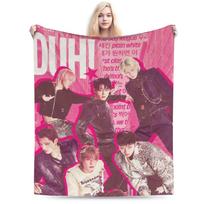 DUH! P1Harmony Kpop Music Album Blanket Fleece  Cozy Soft Throw Blankets for Bed Bedding Throws 30x40in pink