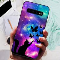 Dėklas Samsung Galaxy S10 S 10 Plus S10E Telefonui Dangtelis Mielas Animacinis Dažytas Minkštas TPU Coque Samsung S10 S10+ S10E Juodas Funda For Samsung S10 Plus blue