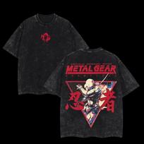 Metal Gear Solid Dvigubai Spausdinti Unisex Rūgštimi Išplauti Lengvi Medvilniniai Marškinėliai Unisex Marškinėliai XXXL black