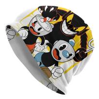 MugUnisex CupHead Skullies Beanies Hats Game Fashion Unisex Street Caps Warm Dualuse Bonnet Hat One Size black