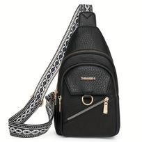 1pcs Large Capacity PU Leather Crossbody Bag Adjustable Strap Casual Chest Bag Fashi Versatile for Travel Daily Use 30x18x10cm juoda