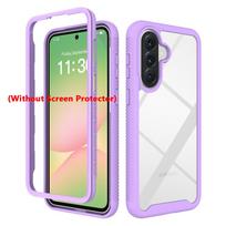 2 in 1 Hybrid Armor Shockproof Case For Samsung Galaxy A17 A37 A57 5G TPU Plastic Frame Transparent Acrylic Phone Cover Fundas For A57 5G šviesiai violetinė spalva