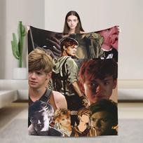 Newt X Thomas flanelinis pledas Bėgiko labirintas filmas Šiltas minkštas pledas miegamajam, iškylai Madingas lovatiesė, sofos lovos užvalkalas Size: 75*100cm, Weight: 230 GSM black
