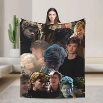 Newt X Thomas flanelinis pledas Bėgiko labirintas filmas Šiltas minkštas pledas miegamajam, iškylai Madingas lovatiesė, sofos lovos užvalkalas Size: 75*100cm, Weight: 230 GSM black