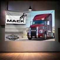 Macks Truck Fans Flag 3x5ft 90x150cm For Truck Garage Bar Wall Decor Banner 74x94cm(29x37in) gray