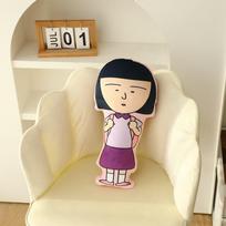 Chibi Maruko Chan 35Cm Family Character Hug Pillow Soft Pp Cotton Filling Backrest Plush Doll Head Pillow Bed Back Cushion Gift
