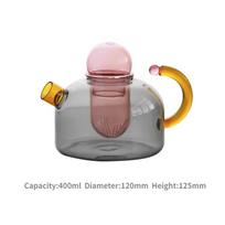 Creative Heat Resistant Glass Teapots Pitcher Suitable Household Teaware Lover Tea Sets Kettle Water Cup Bottle Cooker Usable gray