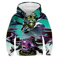 Harajuku Žudikiški Dronai Hoodies Vaikams Megztinis Su Gobtuvu Animacinis 3D Spausdintas Berniukams Mergaitėms Megztukas Laisvalaikio Viršutiniai Drabužiai Ruduo Gatvės Stilius Y2k Drabužiai 160 blue