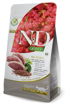 Sausas pašaras katėms FARMINA N&D QUINOA CAT Dry NEUTERED Duck Broccoli&Asparagus ADULT 1,5kg