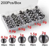 100-500Pcs Split Shot Alloy Fishing Weights 0.06g-5g Removable Clip On Sinkers Portable Box Freshwater Saltwater Fishing Tackle gray