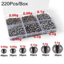 100-500Pcs Split Shot Alloy Fishing Weights 0.06g-5g Removable Clip On Sinkers Portable Box Freshwater Saltwater Fishing Tackle gray
