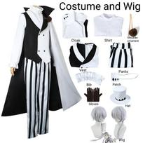 Nikolai Gogol Cosplay Kostiumas Anime Bungou BSD 4 Sezonas Nikolai Cosplay Apsiaustas Chalatas Vienoda Kostiumas Perukas Helovinas L&Other white