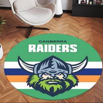 Canberra Raiders (1) Round Office Rug Decorative Floor Rug for Office Bedroom Living Room and Home Space 80cmx80cm green