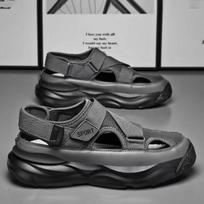 „Crocs“ vyriški vasariniai batai, kvėpuojantys vairavimo sandalai, vyriški sportbačiai su lankeliais, paplūdimio sandalai 44 gray