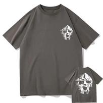 Singer Mf Doom Madlib Madvillain Double Sided Print Tshirt Men Women Casual Loose T-shirts Men's Tops Tees Male Hip Hop T Shirt XXXL gray