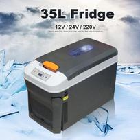 35L Auto Mini Refrigerator Car Home Portable Fridge Travel Essentials Icebox Freezer Heater Camping Boating Caravan Bar gray