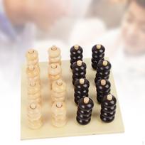 Keturi iš eilės stalo žaidimai 4 žaidimų rinkinys Dovanos 3D Nešiojamas Medinis Šeimai Suaugusiems & white
