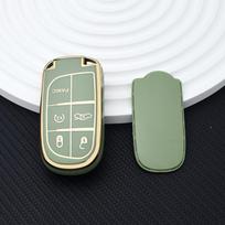 Mada TPU Jeep Renegade Grand Cherokee Dodge Ram Charger 1500 Challenger Chrysler 300C Journey Automobilio Nuotolinio Rakto Dėklas gold edge cover žalia