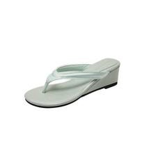 Retro red slope heel toe heightening thick-soled flip-flops women's spring and summer outer wear cool slippers women's shoes sandals 40 žalia