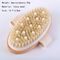 2 in 1 Dry Skin Body Massage Brush Natural Bristle Dead Skin Remover Anti Cellulite Exfoliates Blood Circulation Massage Tools beige