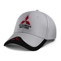 Car Baseball Cap For Mitsubishi Pajero Outlander Lancer Ralliart ASX Outdoor Summer Adjustable Peaked Cap Embroidered Casual Hat gray