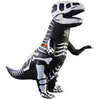 Pripučiama figūrėlė-maskotas Rudas milžiniškas T-Rex dinozauras, pripučiama baseino vakarėlio dekoracijoms, gimtadienio dovana vaikams One Size black
