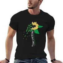 Its Ok Not To Be Ok Mental Health Awareness Sunflower Ribbon TShirt158 T-Shirt t shirts cotton XXXXL black